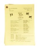 'ALLO 'ALLO! (BBC SITCOM) - ORIGINAL CAMERA SCRIPT