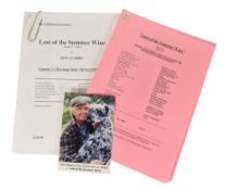 LAST OF THE SUMMER WINE (BBC SITCOM) - TOM OWEN'S FIRST EPISODE SCRIPT & SCHEDULE