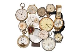 ASSORTMENT OF WATCH PARTS & MOVEMENTS