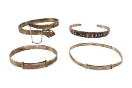 ASSORTMENT OF SILVER BANGLES