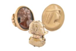 THREE CAMEO SET RINGS