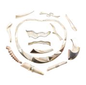 925 SILVER NECKLACE & SILVER & WHITE METAL BROOCH PINS