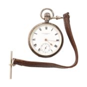 HALLMARKED SILVER OPEN FACED POCKET WATCH