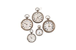 ASSORTMENT OF SILVER AF POCKET WATCHES