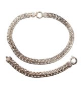 HALLMARKED 925 SILVER COLLAR NECKLACE & BRACELET