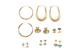 COLLECTION OF 9CT GOLD EARRINGS