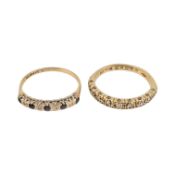 TWO HALLMARKED GEM SET RINGS