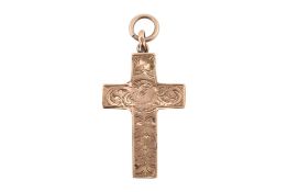19TH CENTURY HALLMARKED 9CT GOLD CROSS PENDANT