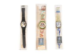 A COLLECTION OF THREE 1990S VINTAGE SWATCH WATCHES