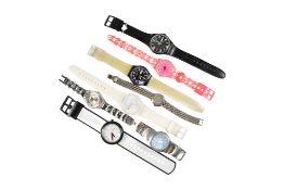 COLLECTION OF SWATCH WATCHES, SEIKO, ACUET