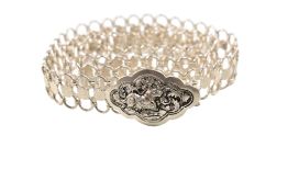 VINTAGE WHITE METAL PANEL BELT