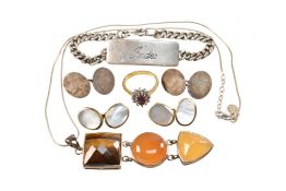 SILVER HALLMARKED BRACELET, CUFFLINKS & CHAIN