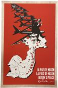 NIXON'S PEACE - VINTAGE 1972 CUBAN ANTI WAR POSTER BY LAZARO ABREU