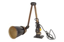 MID CENTURY BHI LO-VO LITE INDUSTRIAL WORKBENCH WALL ANGLEPOISE LAMP