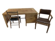AIR MINISTRY 20TH CENTURY STYLE BEECH WOOD & INSET TOPPED DESK