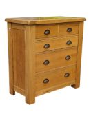 WILLIS AND GAMBIER - LATE 20TH CENTURY LIGHT OAK CHEST OF DRAWERS