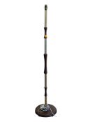 LATE 20TH CENTURY 1970S TEAK AND BRASS STANDARD LAMP