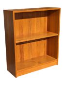 BRITISH MODERN DESIGN - A MID CENTURY TEAK OPEN WINDOW BOOKCASE