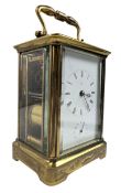 LUND & BLOCKLEY, LONDON - LATE 19TH / EARLY 20TH CENTURY BRASS CARRIAGE CLOCK