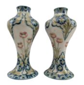 JAMES MACINTYRE & CO DESIGNED BY W. MOORCORFT - PAIR OF 'FLORAL PANELS' VASES