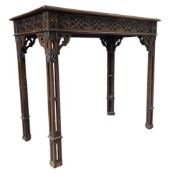 19TH CENTURY CHINESE CHIPPENDALE REVIVAL MAHOGANY HALL TABLE