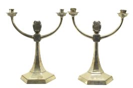 PAIR OF ELIZABETH II HALLMARKED SILVER CANDELABRAS