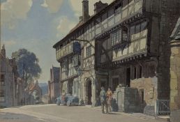 LEONARD SQUIRRELL (1893-1979) - THE GEORGE INN, NORTON ST PHILIP - WATERCOLOUR ON PAPER