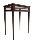 EDWARDIAN ROSEWOOD & MAHOGANY BIJOUTERIE DISPLAY CABINET TABLE