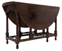 18TH CENTURY YEW WOOD GATE LEG DROP LEAF DINING TABLE