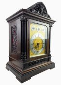 PAGE, KEEN & PAGE, PLYMOUTH- 19TH CENTURY MAHOGANY CASED THREE TRAIN FUSEE MANTEL CLOCK