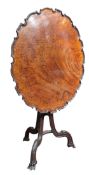 GEORGE III 19TH CENTURY MAHOGANY PIE CRUST TILT TOP TRIPOD SIDE TABLE