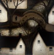 JOHN CAPLE (B. 1966) - WATCHING CROWS, SOMERSET - MIXED MEDIA