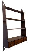 19TH CENTURY VICTORIAN MAHOGANY WATERFALL BOOKCASE HANGING SHELF
