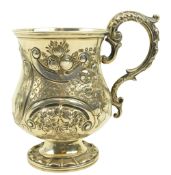 VICTORIAN HALLMARKED SILVER CHRISTENING CUP / TANKARD