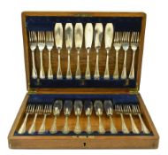 CANTEEN OF GEORGE V HALLMARKED SILVER FISH KNIVES & FORKS SET