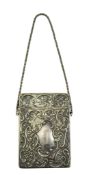 LATE VICTORIAN HALLMARK SILVER CARD CASE WITH CHAIN