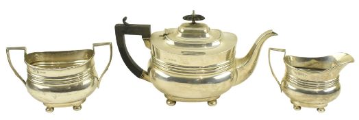 EARLY 20TH CENTURY GEORGE V HALLMARKED SILVER TEA SERVICE SET