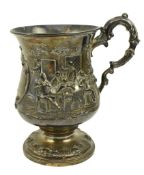 OVERSIZED MID 19TH CENTURY VICTORIAN HALLMARKED SILVER TROPHY