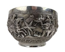 EARLY 20TH CENTURY BURMESE ANGLO COLONIAL SILVER BOWL