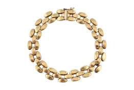 HALLMARKED 9CT GOLD FANCY LINK CHAIN BRACELET