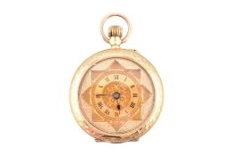 12CT GOLD OPEN FACED POCKET FOB WATCH