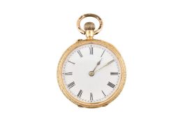 SWISS 18CT GOLD OPEN FACE POCKET WATCH AF