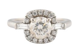 950 PLATINUM & DIAMOND HALO RING