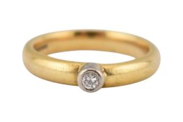 HALLMARKED 18CT GOLD & DIAMOND RING
