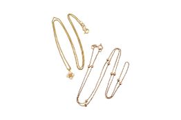 TWO HALLMARKED 9CT GOLD NECKLACES