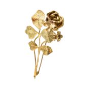 14CT GOLD ROSE FLOWER SPRAY BROOCH PIN