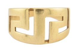 18CT GOLD GREEK KEY BAND RING