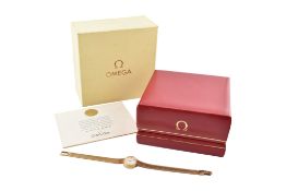 HALLMARKED 9CT GOLD OMEGA LADIES WRISTWATCH