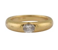 18CT GOLD & DIAMOND ELIPSE RING