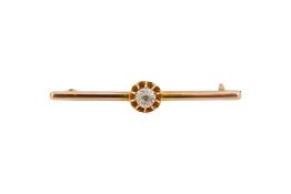 GOLD & DIAMOND BAR BROOCH PIN